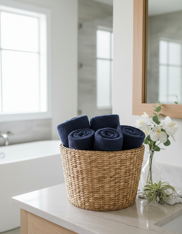 Premium Navy Blue Bath Towel Set UAE | 16 Piece Family Pack Cotton Dubai Abu Dhabi