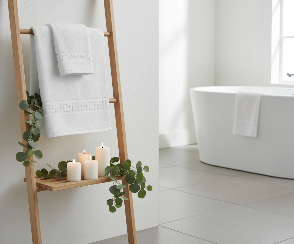 INFINI HOMES Magnolia White Luxury Bath Towel Set - Premium 600 GSM Cotton Hotel Quality