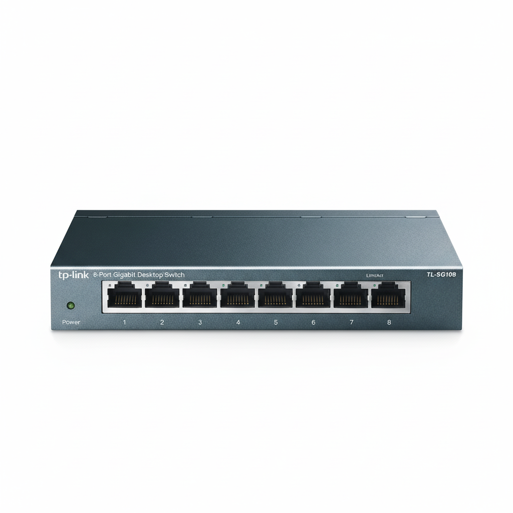 TP-Link TL-SG108 8-Port Gigabit Ethernet Network Switch UAE | Desktop Ethernet Splitter Dubai Abu Dhabi Sharjah Ajman Umm Al Quwain Ras Al Khaimah Fujairah | UAE-Wide Delivery