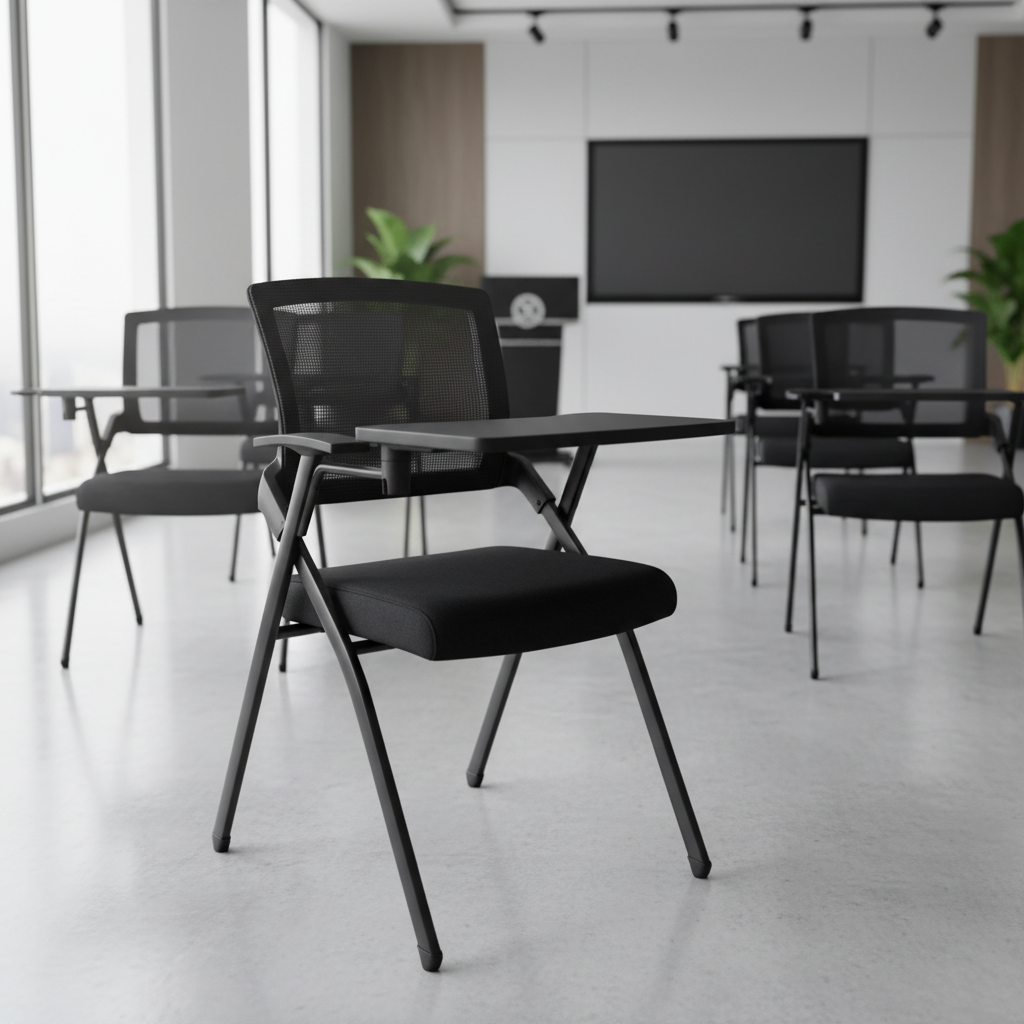 Black Foldable Study & Training Chair | IH-076 | INFINI HOMES UAE
