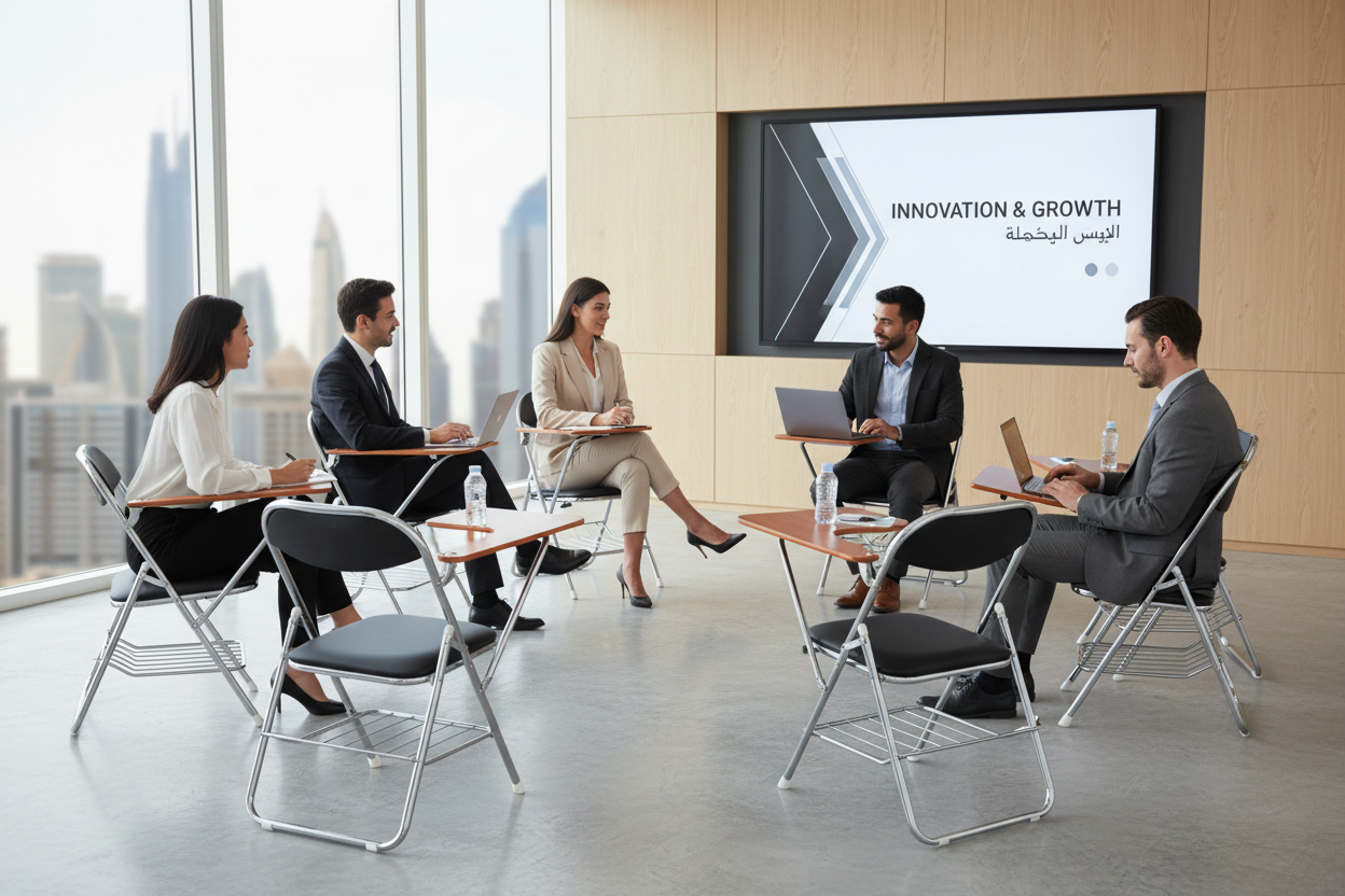 Folding Training Chair with Writing Tablet | Study Chair UAE | IH FX107