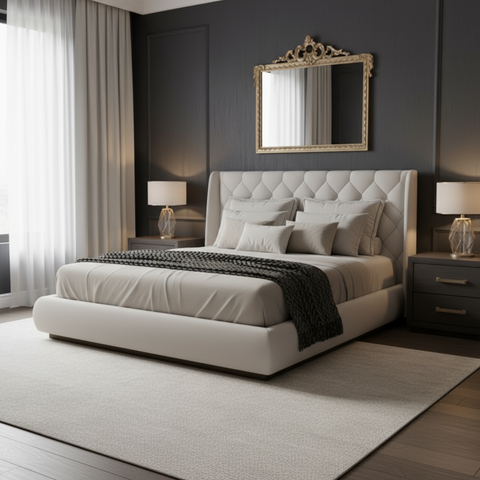 Premium Upholstered Platform Bed 150x190cm - Dubai Abu Dhabi UAE Delivery