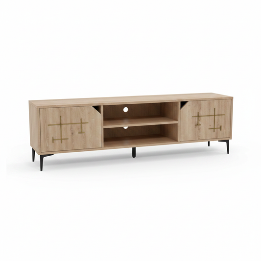 TV Stand 160x40x55cm | Light Oak & Wenge | IH TV577-1.6
