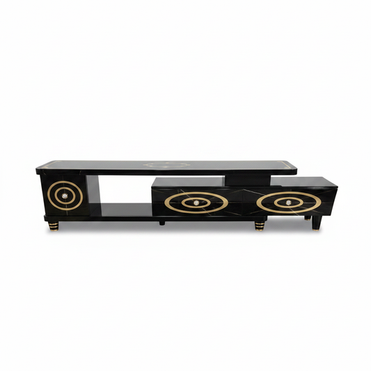 1.5m Marble TV Stand | Modern TV Unit UAE – IH TV1209 Black