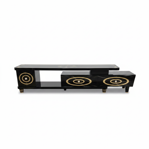 1.5m Marble TV Stand | Modern TV Unit UAE – IH TV1209 Black