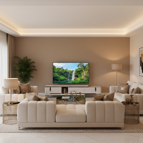 Marble Top High Gloss TV Stand | IH TV F3-17 | Premium Living Room Furniture UAE