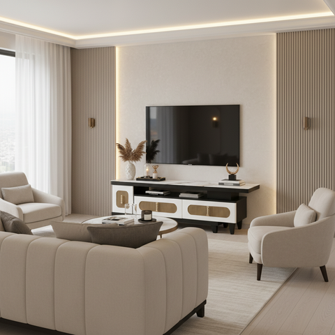 High Gloss TV Stand with 4mm Glass Top | 150cm | IH TV 180B