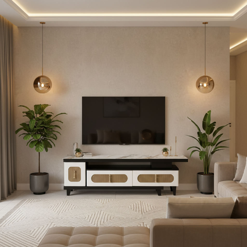 High Gloss TV Stand with 4mm Glass Top | 150cm | IH TV 180B