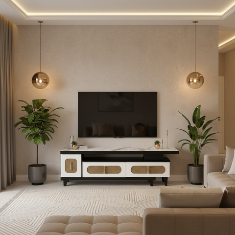 High Gloss TV Stand with 4mm Glass Top | 150cm | IH TV 180B