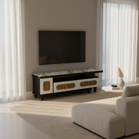 High Gloss TV Stand with 4mm Glass Top | 150cm | IH TV 180B