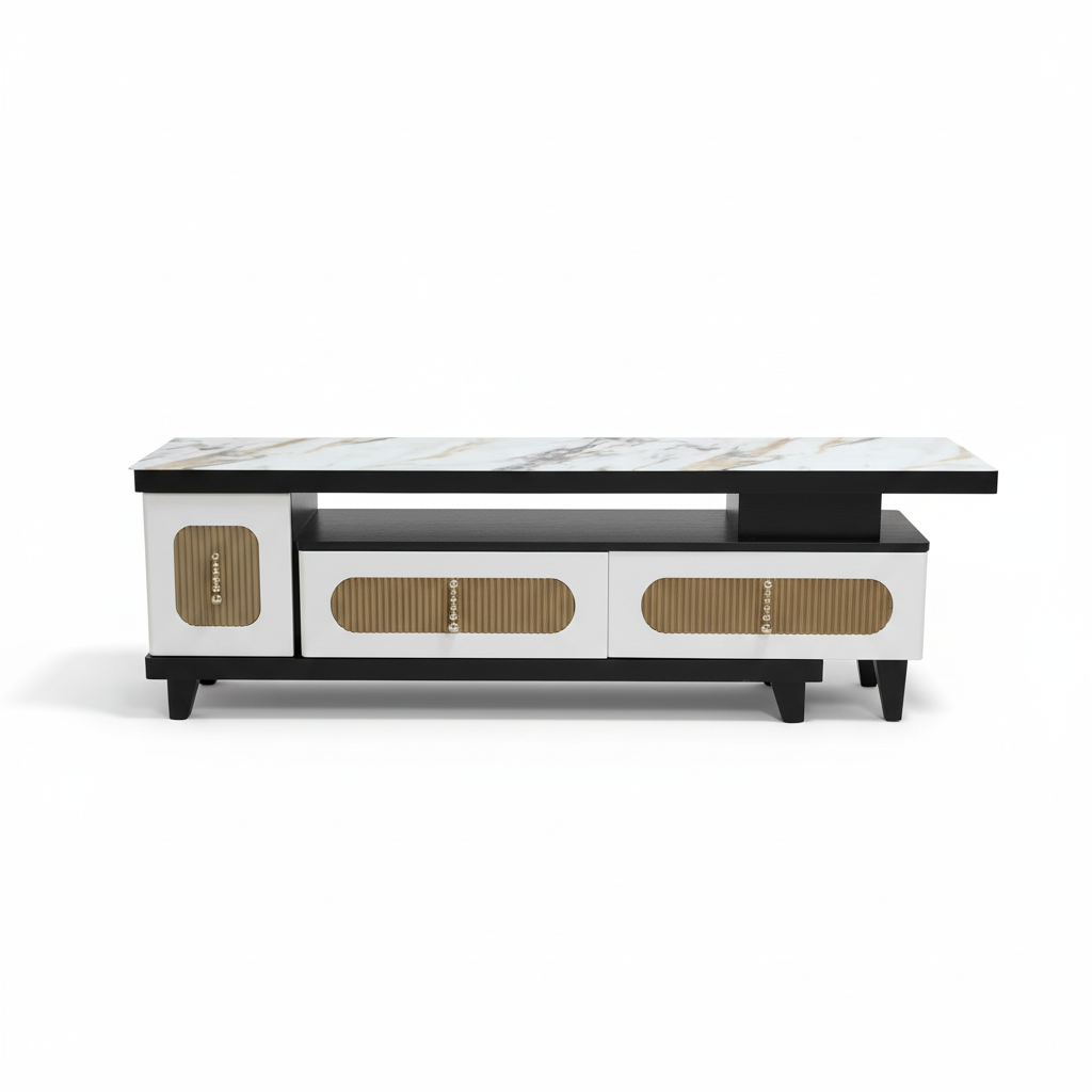High Gloss TV Stand with 4mm Glass Top | 150cm | IH TV 180B