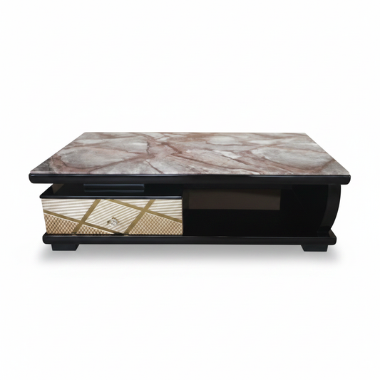 1.2m Marble Center Table | Black & White | IH-CT1208