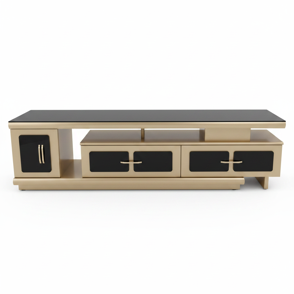 TV Stand 150x33x44.50cm | Coffee & Champagne Finish | IH TV303