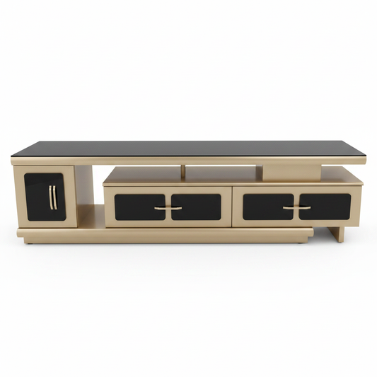 TV Stand 150x33x44.50cm | Coffee & Champagne Finish | IH TV303