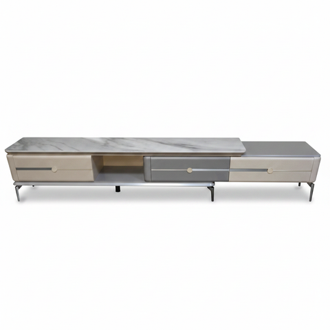 Ceramic Top High Glossy TV Stand 280cm White – IH TV-B2-17 | INFINI HOMES UAE