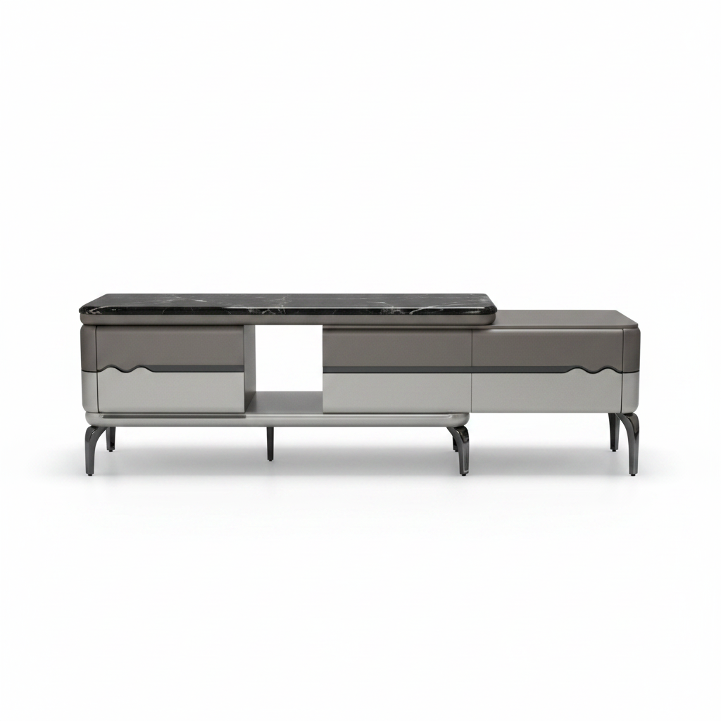 Marble Top High Gloss TV Stand | 280cm & 170cm | INFINI HOMES UAE