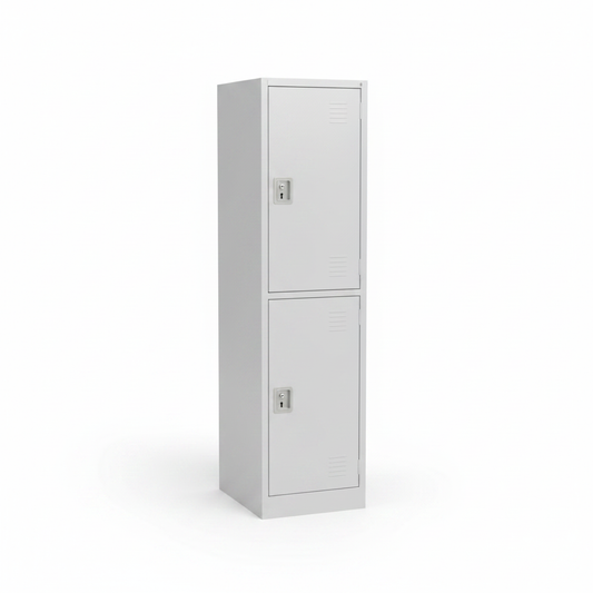 Heavy Duty Steel Two-Tier Locker | IH FS-124 | UAE Delivery Light Grey
