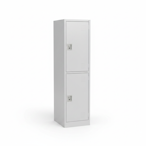 Heavy Duty Steel Two-Tier Locker | IH FS-124 | UAE Delivery Light Grey