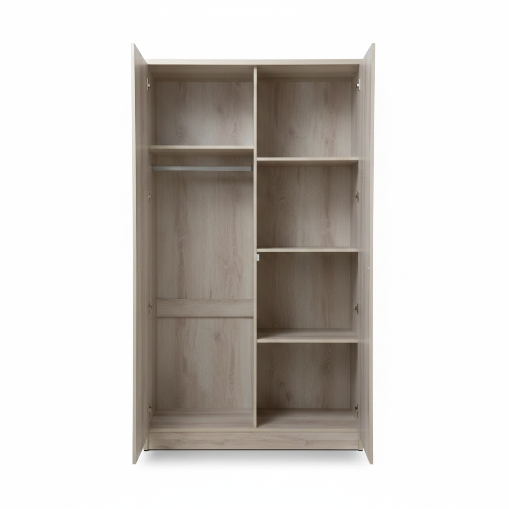 INFINI HOMES IH 922 Two Door Wardrobe open interior view showing storage layout – Wooden Wardrobe UAE