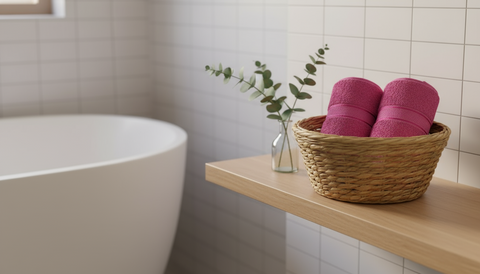 Premium Fuchsia Pink Bath Towel Set UAE | 500 GSM Cotton 70x140cm Dubai