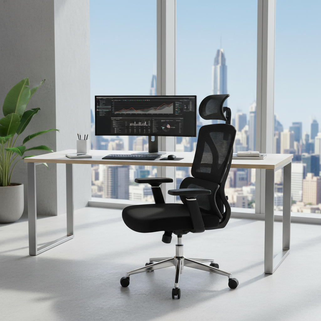 Ergonomic Mesh High Back Office Chair with Headrest - Dubai UAE | Premium Executive Chair | IH 121