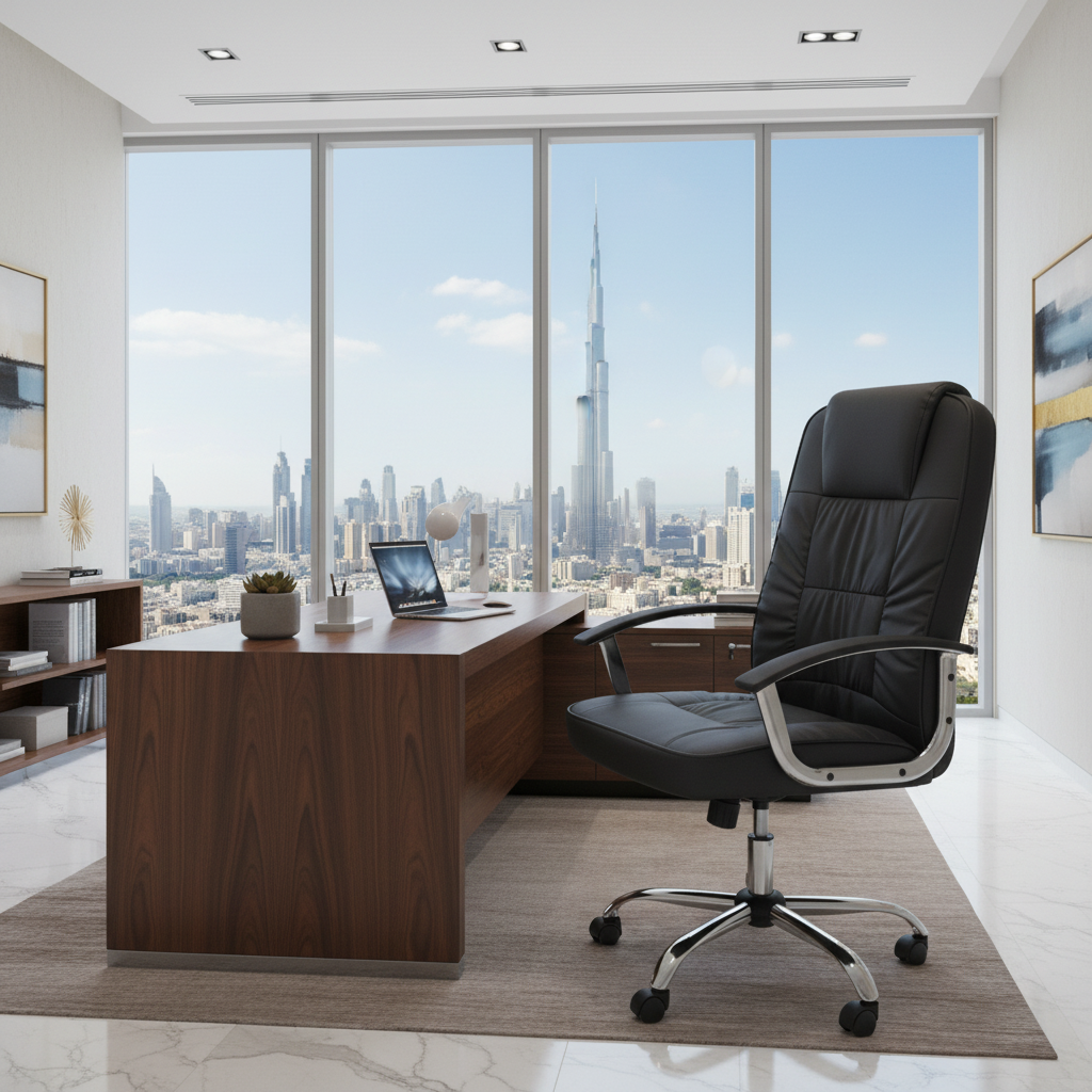 High Back Executive Office Chair PU Leather - Ergonomic Desk Chair UAE | IH 9947