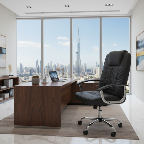 High Back Executive Office Chair PU Leather - Ergonomic Desk Chair UAE | IH 9947