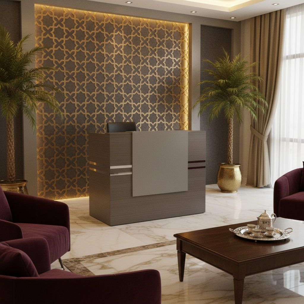 Reception Desk 140CM | Premium Office Reception Counter UAE – IH-R14