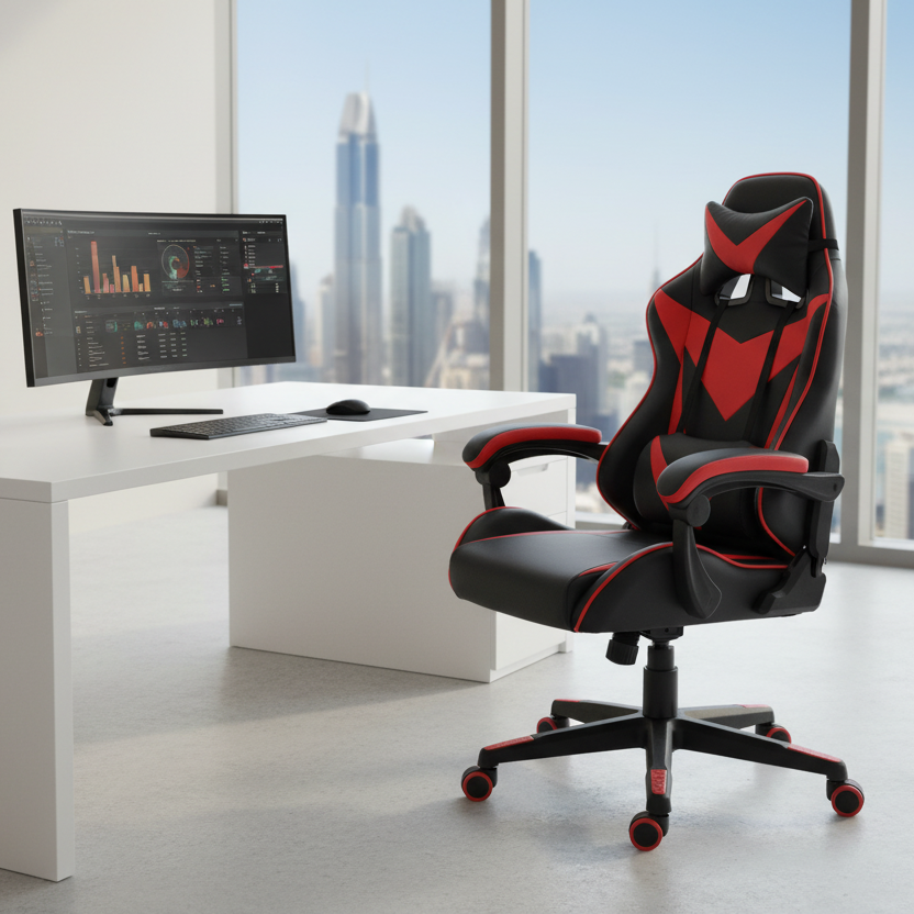 Sport Gaming Chair Black & Red | Ergonomic Office Chair UAE