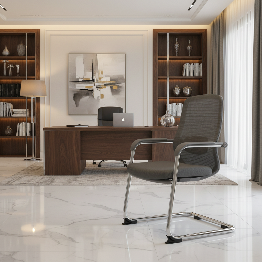 Mesh Visitor Chair in UAE Villa Home Office – Premium Seating | IH 202 | INFINI HOMES