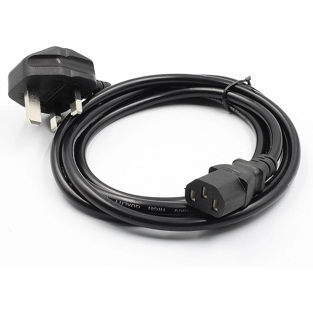 UK 3 Pin Power Cord 3m UAE | Universal Desktop PC Monitor TV Cable Dubai Abu Dhabi Sharjah