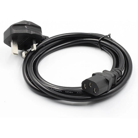 UK 3 Pin Power Cord 3m UAE | Universal Desktop PC Monitor TV Cable Dubai Abu Dhabi Sharjah