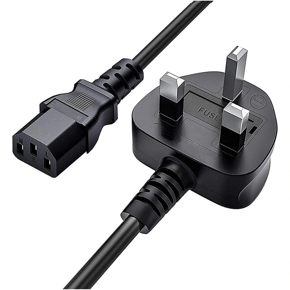 UK 3 Pin Power Cord 3m UAE | Universal Desktop PC Monitor TV Cable Dubai Abu Dhabi Sharjah