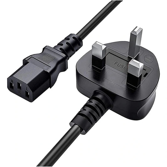 UK 3 Pin Power Cord 3m UAE | Universal Desktop PC Monitor TV Cable Dubai Abu Dhabi Sharjah