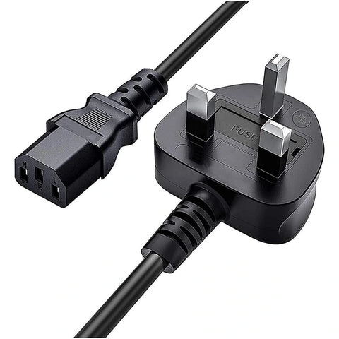 UK 3 Pin Power Cord 3m UAE | Universal Desktop PC Monitor TV Cable Dubai Abu Dhabi Sharjah