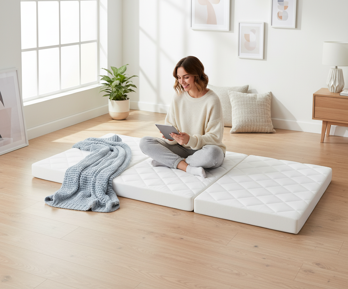 INFINI HOMES High Density Foam White Mattress - 90x180x10cm Folding