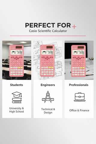 Generic FX-991ES Plus Scientific Calculator Pink - 417 Functions for Students & Engineers UAE