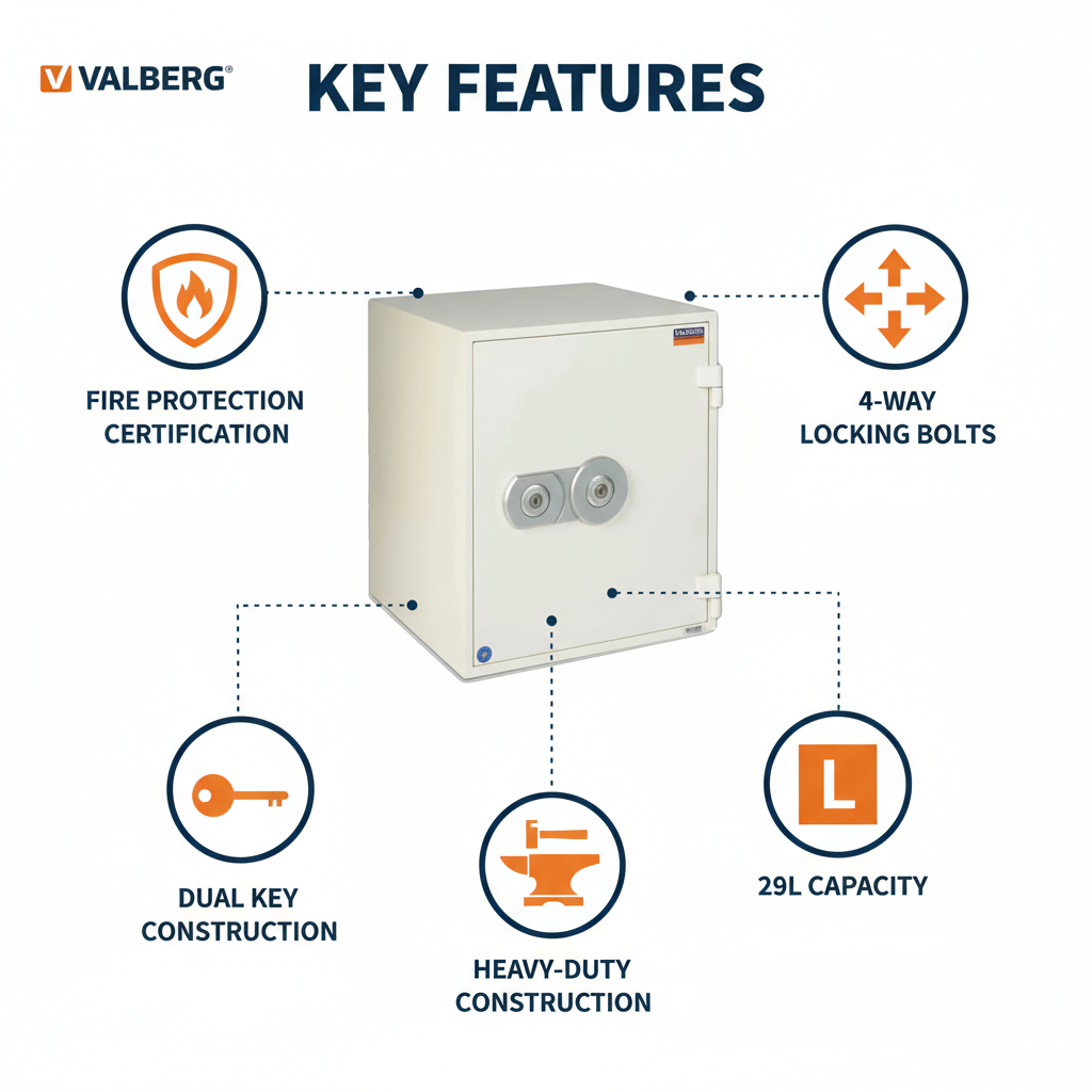 Fire Resistant Safe UAE | Valberg FRS-49 KL White Safe with Dual Key Lock | Dubai Abu Dhabi