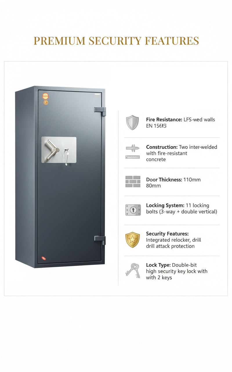 Valberg Garant 165KL Extra Large Fire & Anti-Theft High Security Safe Dubai UAE