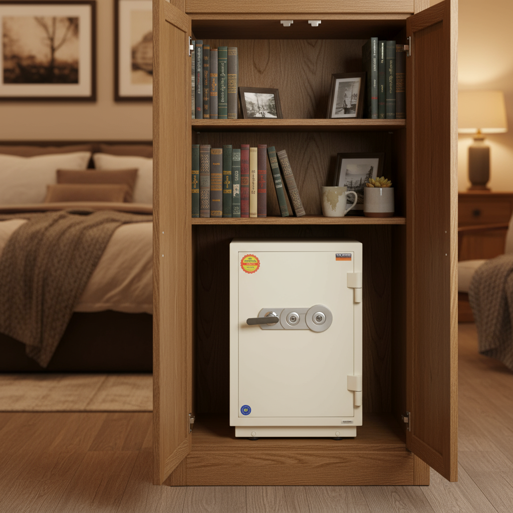 Fire Resistant Safe UAE | Valberg FRS-67 KL White Fireproof Safe Dubai | Dual Key Lock