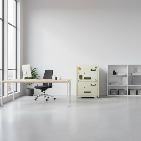 Valberg FC-2EKK Fire Resistant Filing Cabinet UAE | 2 Drawer Fireproof Safe with Digital Lock | Office Document Storage Dubai