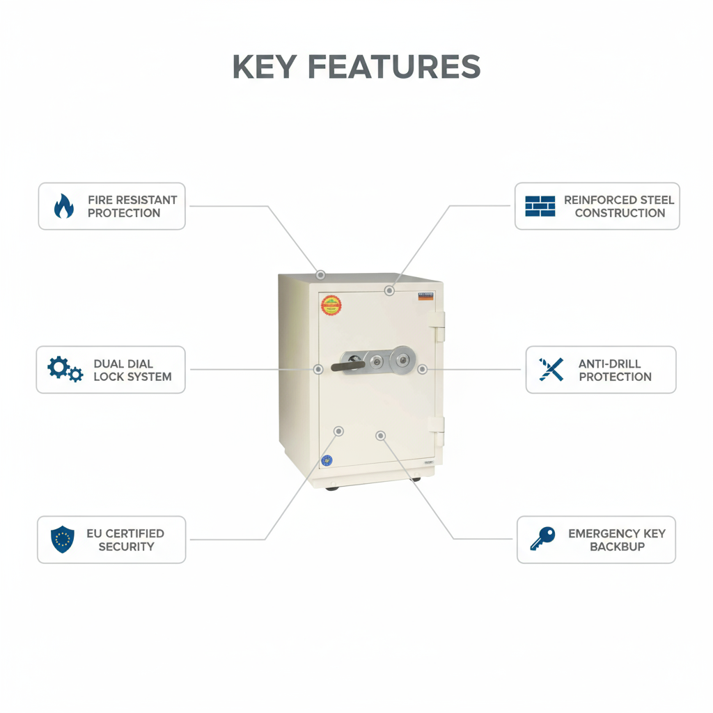 Fire Resistant Safe UAE | Valberg FRS-67 KL White Fireproof Safe Dubai | Dual Key Lock