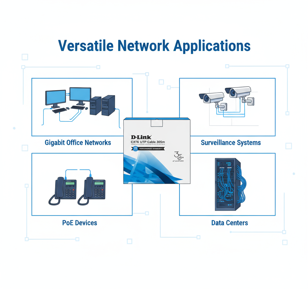 D-Link CAT 6 UTP Ethernet Cable - 305 Meter Roll (1000ft) Network Cable