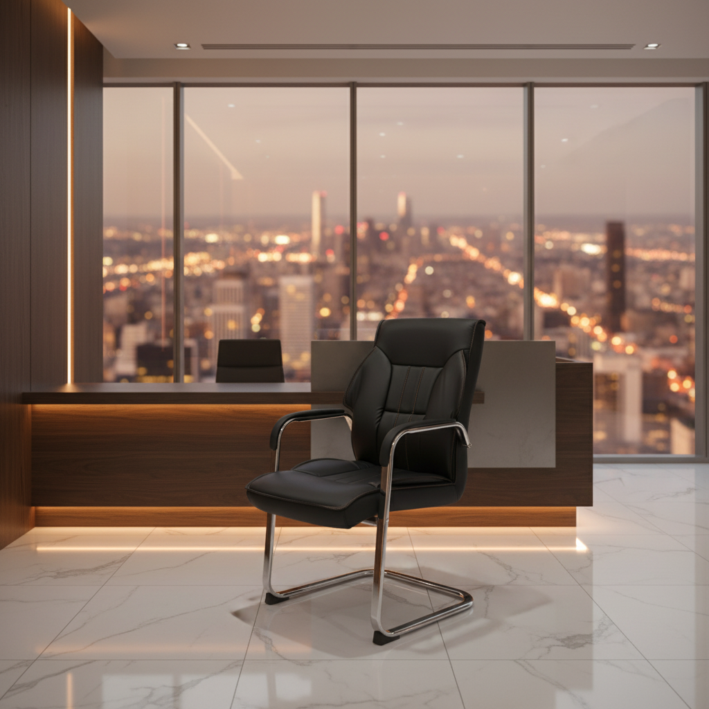 PU Visitor Chair IH 6137V | Premium Office Seating UAE