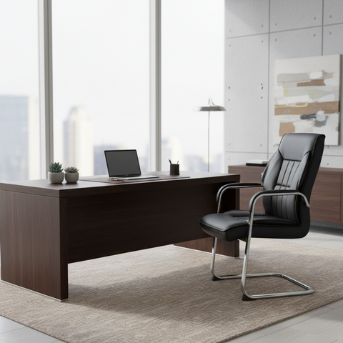 PU Visitor Chair IH 6137V | Premium Office Seating UAE