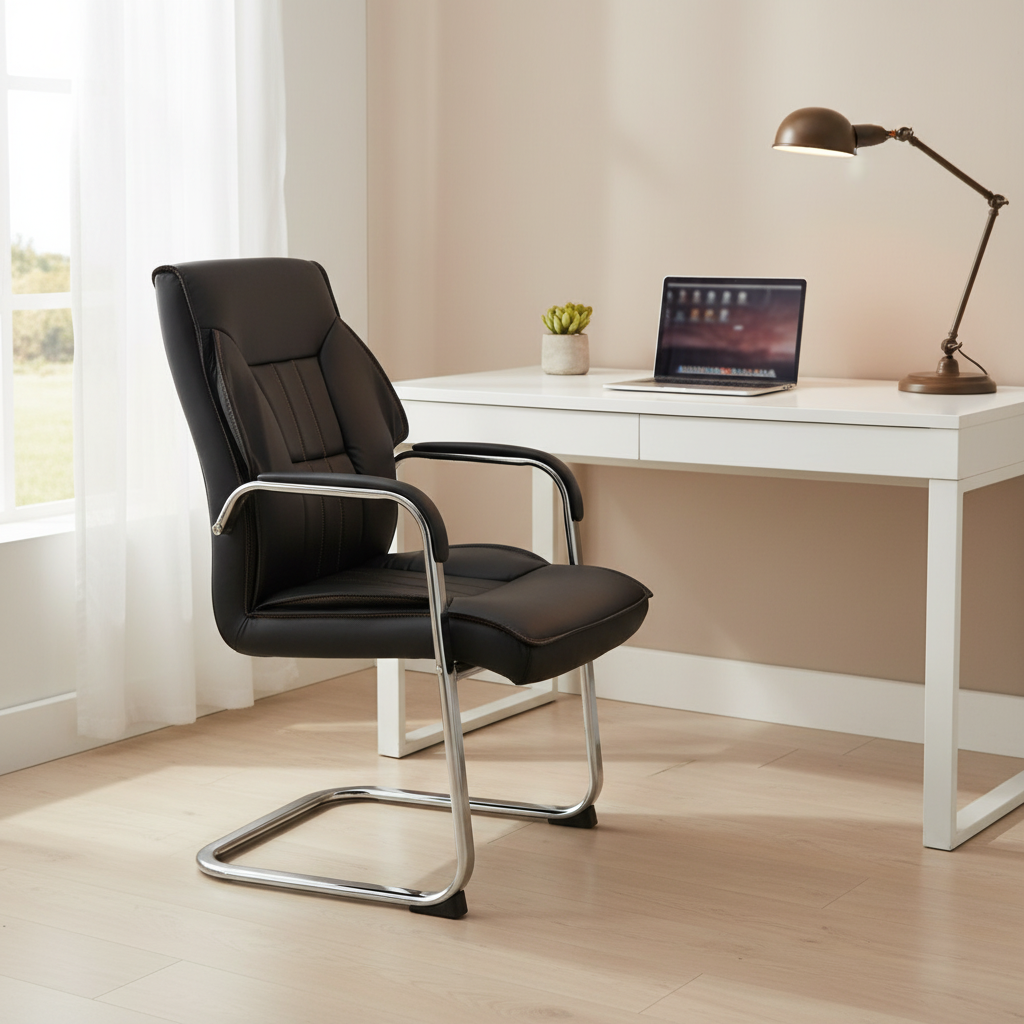 PU Visitor Chair IH 6137V | Premium Office Seating UAE
