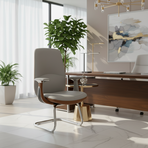 Premium PU Visitor Chair IH C52 | Office Seating Dubai UAE