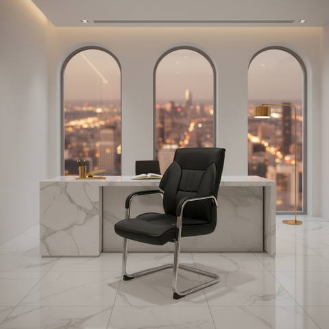 PU Visitor Chair IH 6137V | Premium Office Seating UAE
