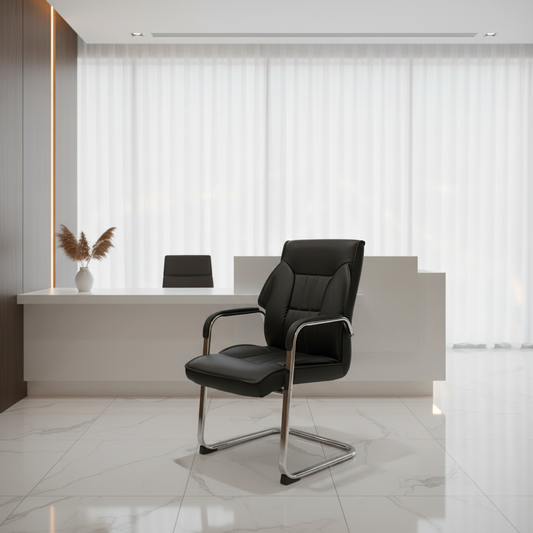 PU Visitor Chair IH 6137V | Premium Office Seating UAE
