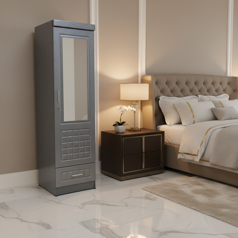 Single Door Wardrobe IH 711 – Luxury Bedroom Setup | Buy Wardrobe Online UAE